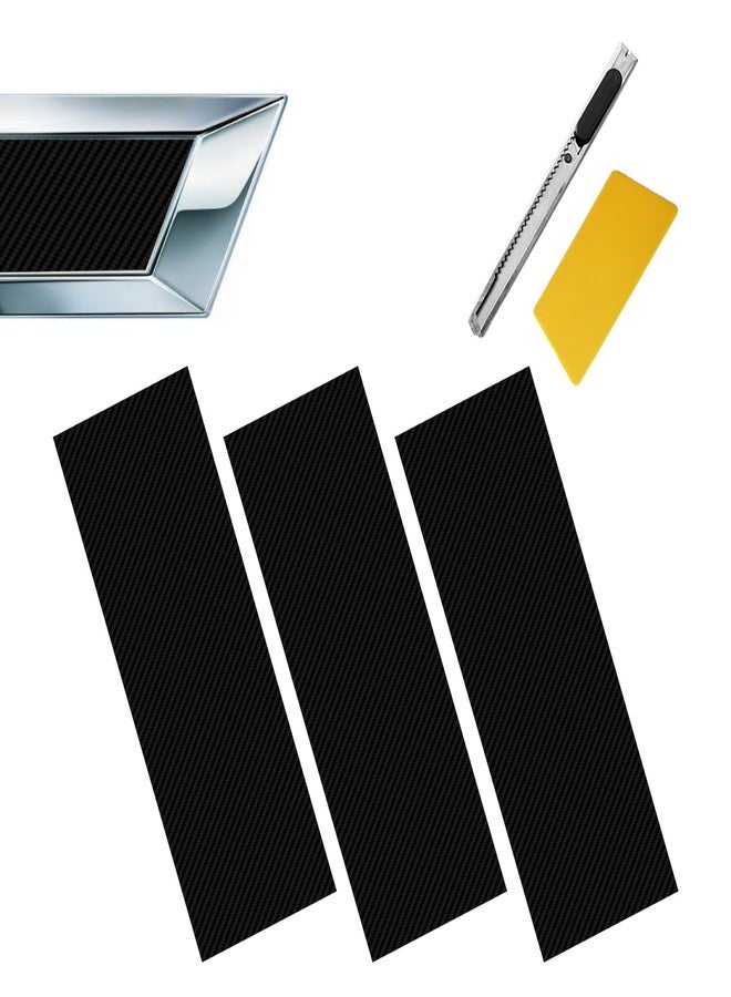 CmeRto 3Pcs Carbon Fiber Stickers Compatible with Bowtie Logo Wrap Stickers, Cut-Your-Own Emblem Overlay DIY Decals Compatible with Chevy (Carbon Fiber Black) - Image 1